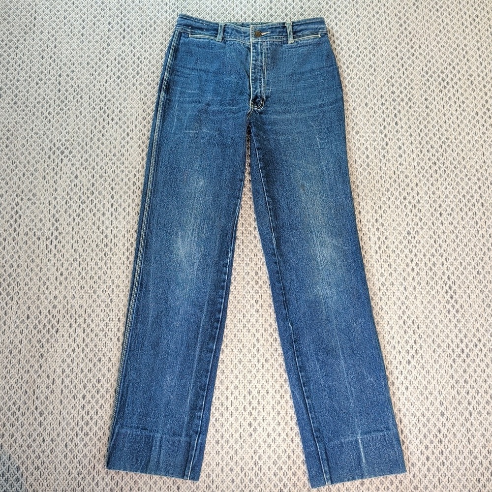 Vtg JORDACHE Rare Denim‎ Jeans 2 Small Front Pockets Size 31L (28x31) 70s 80s